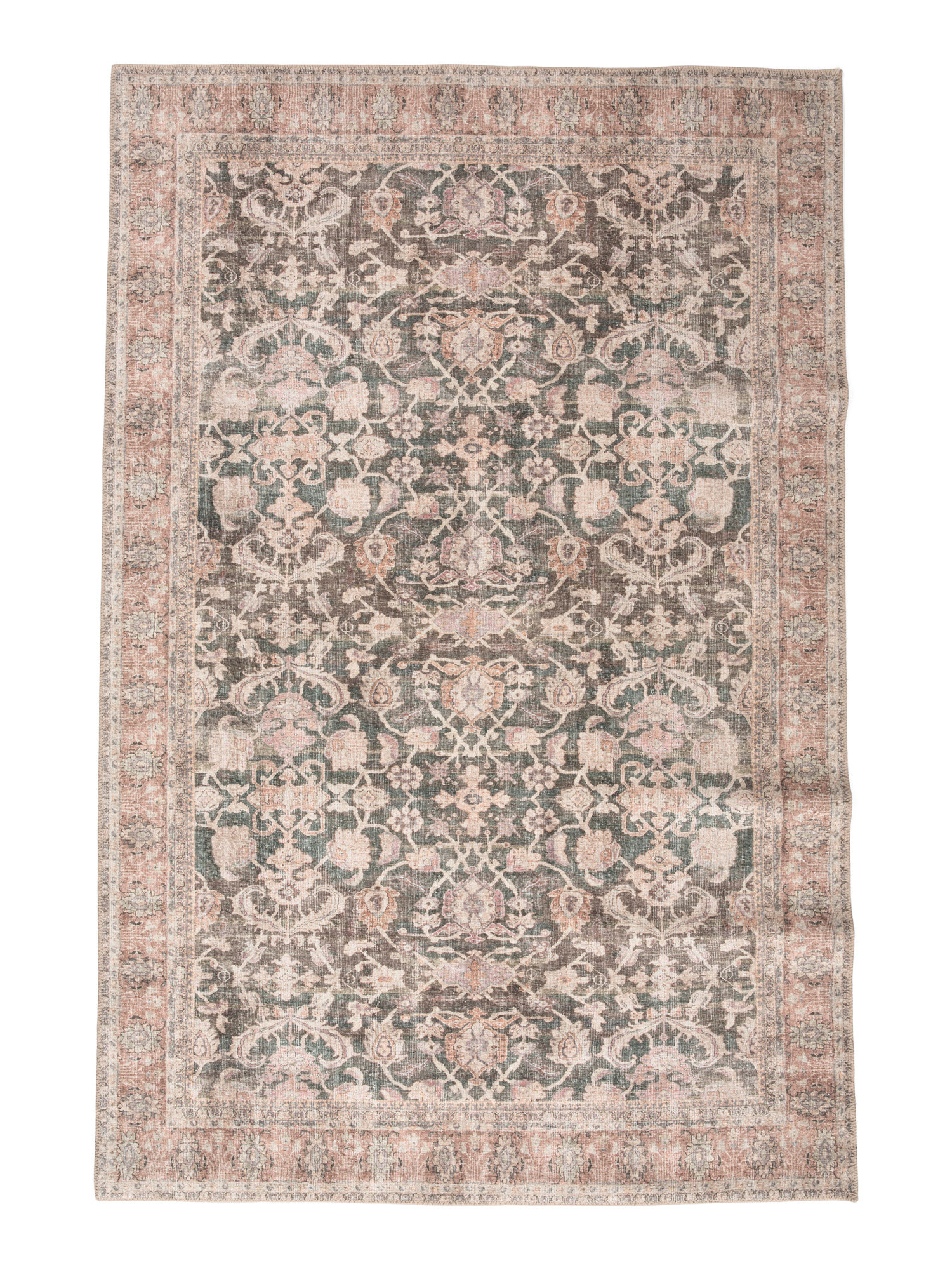 Made In Turkey 5x8 Bergen Antique Floral Washable Area Rug | Home | Marshalls | Marshalls