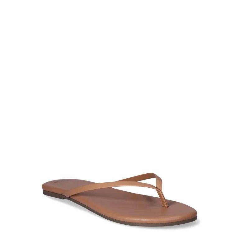 Time and Tru Women's Barely There Thong Sandals, Wide Width Available - Walmart.com | Walmart (US)