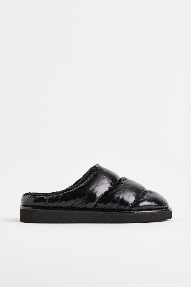 H & M - Warm-lined Padded Slippers - Black | H&M (US + CA)