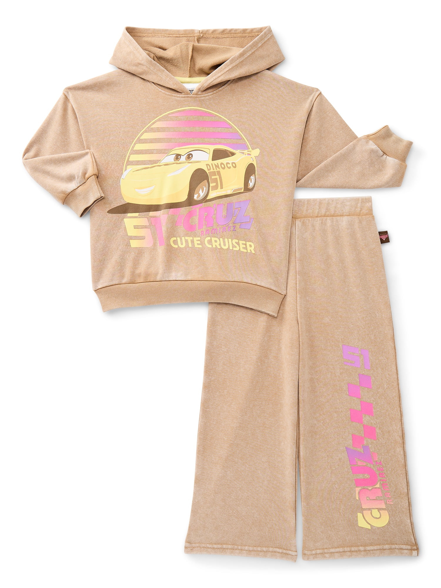 Pixar Cars 3 Toddler Girls Long Sleeve Graphic Hoodie and Matching Sweatpants Set, 2-Piece, Sizes... | Walmart (US)