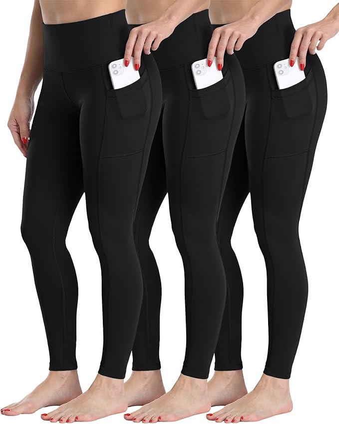 CHRLEISURE Fleece Lined Leggings Women with Pockets - Winter Warm Thermal Thick Tights High Waist... | Amazon (US)