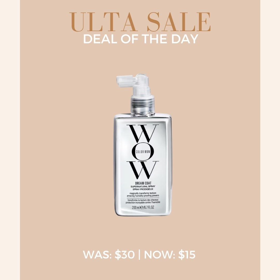 Ulta 21 Days of Beauty Deal of the Day! ✨
Color Wow Dream Coat Supernatural Spray

#LTKselfcare #LTKSaleAlert #LTKBeauty