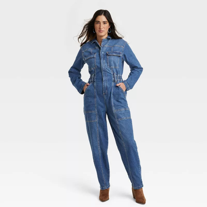 Women's Long Sleeve Denim Jumpsuit - Universal Thread™ | Target