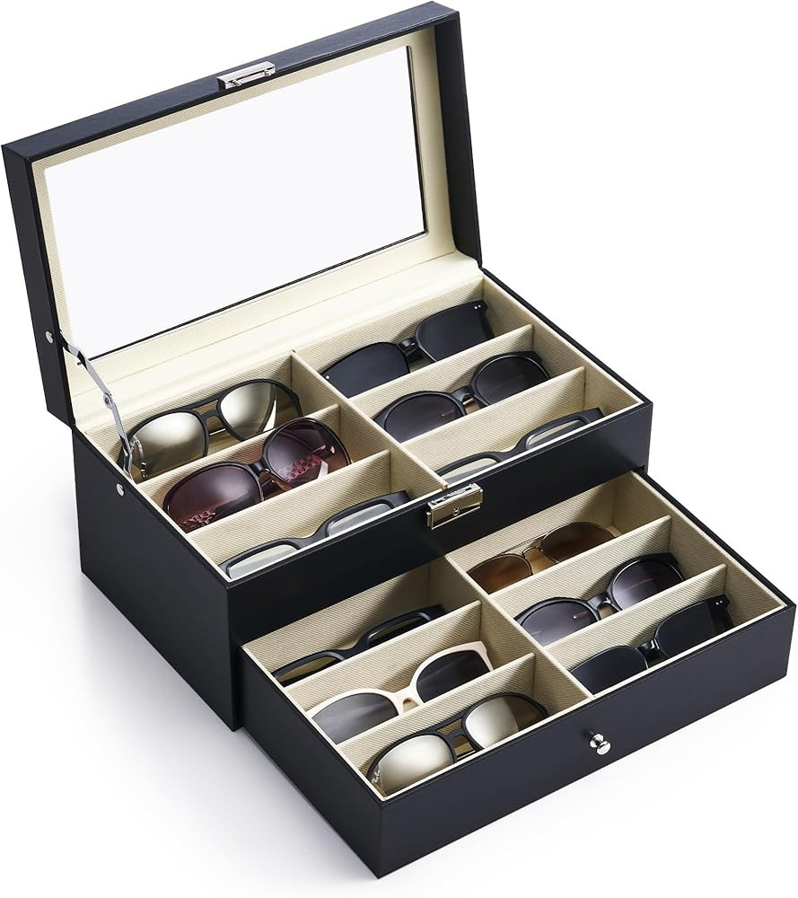 CO-Z Sunglasses Organizer, Multiple Eyeglasses Eyewear Display Case for Women Men, Leather Multi ... | Amazon (US)