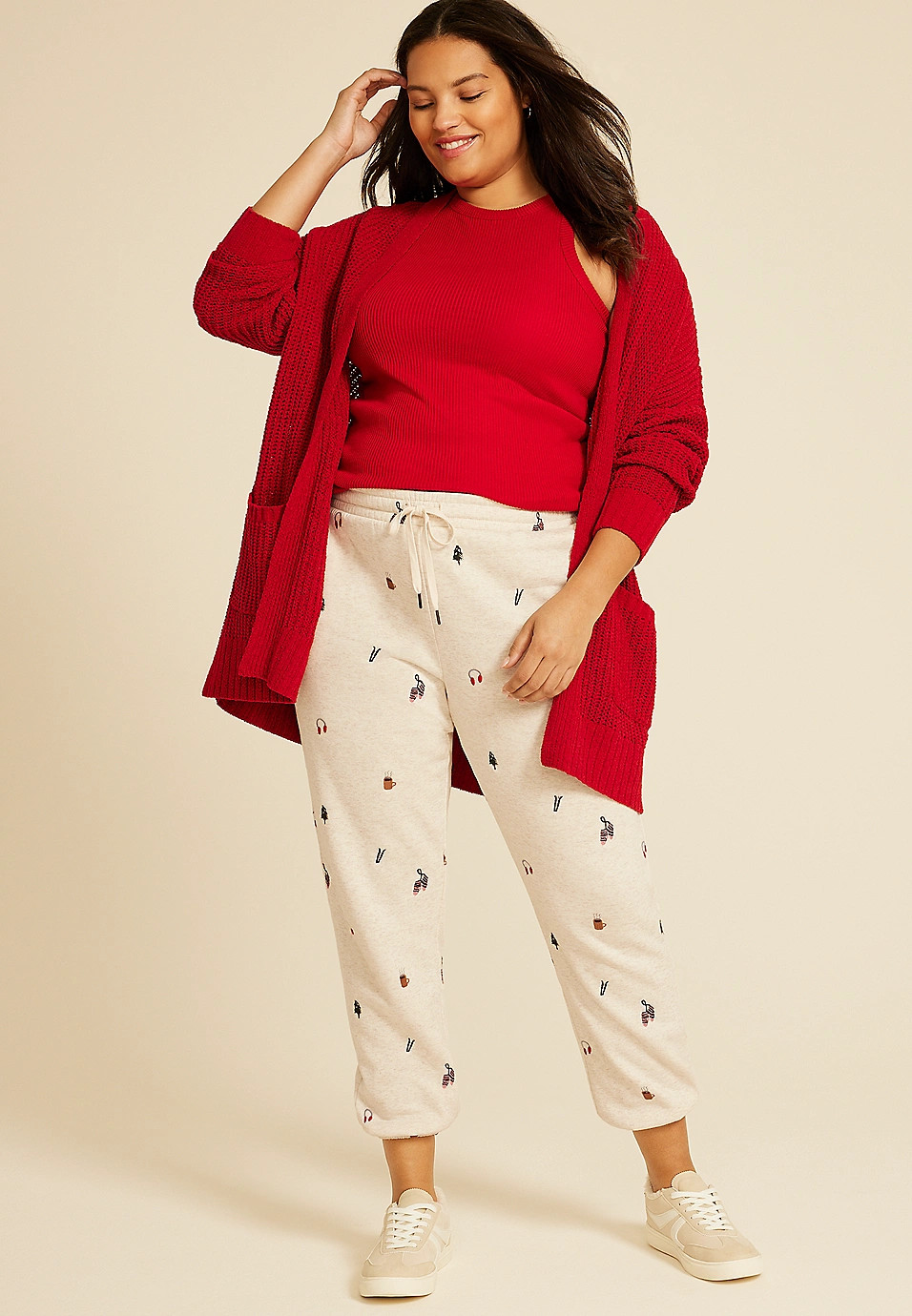 Plus Size Holiday Embroidered Jogger | Maurices