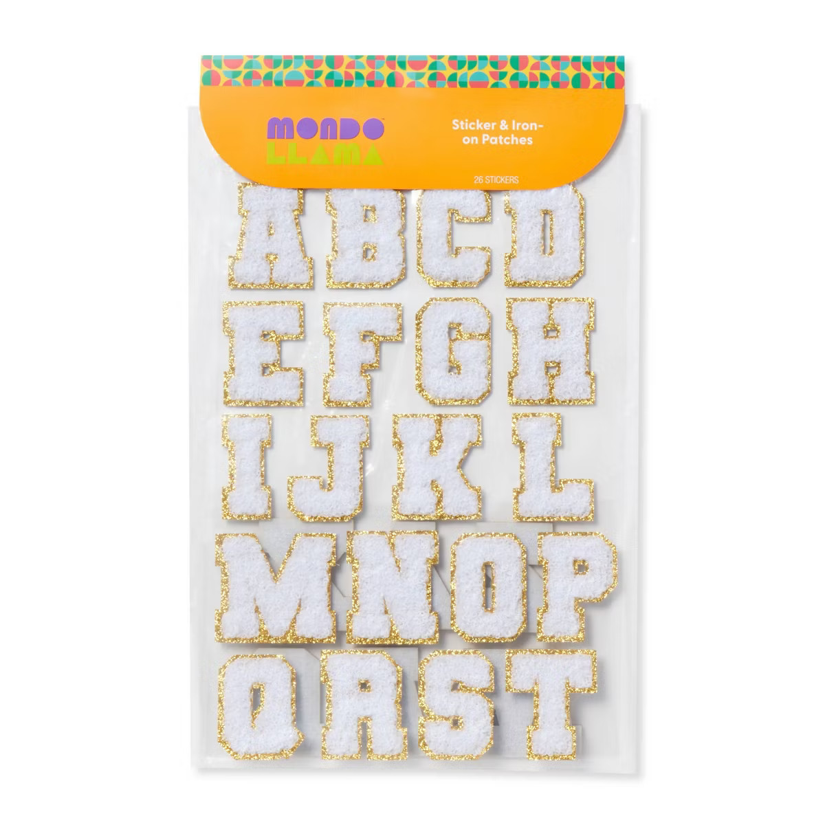 26ct White Adhesive Letter Patches - Mondo Llama™ | Target