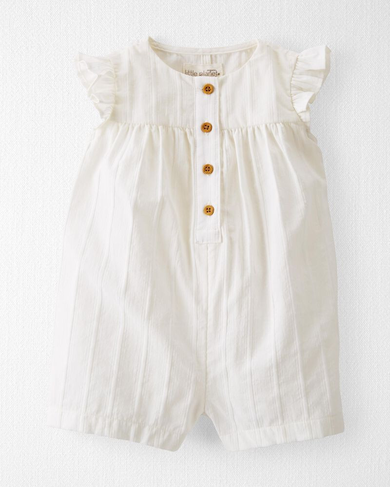 Baby Textured Woven Organic Cotton Romper | Carter's