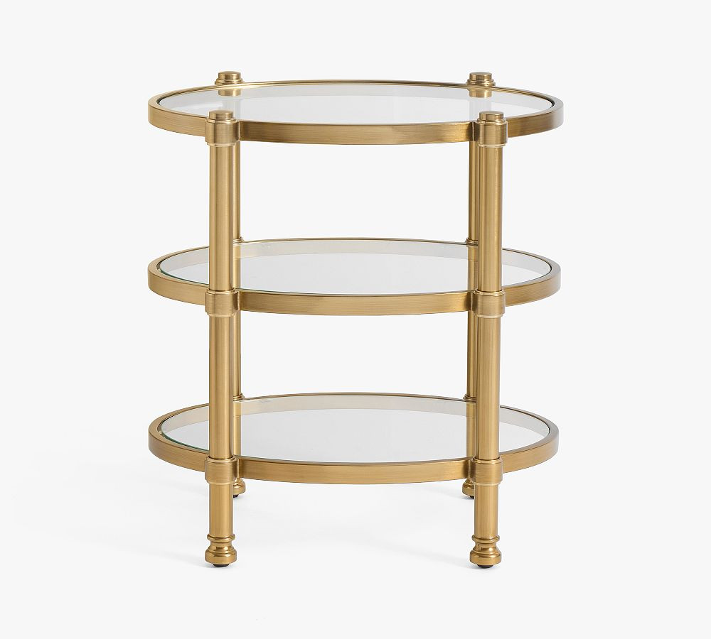 Everson Oval Glass Nightstand (22") | Pottery Barn (US)