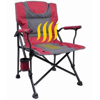 Red Polyester Heated Camping Chair | The Home Depot