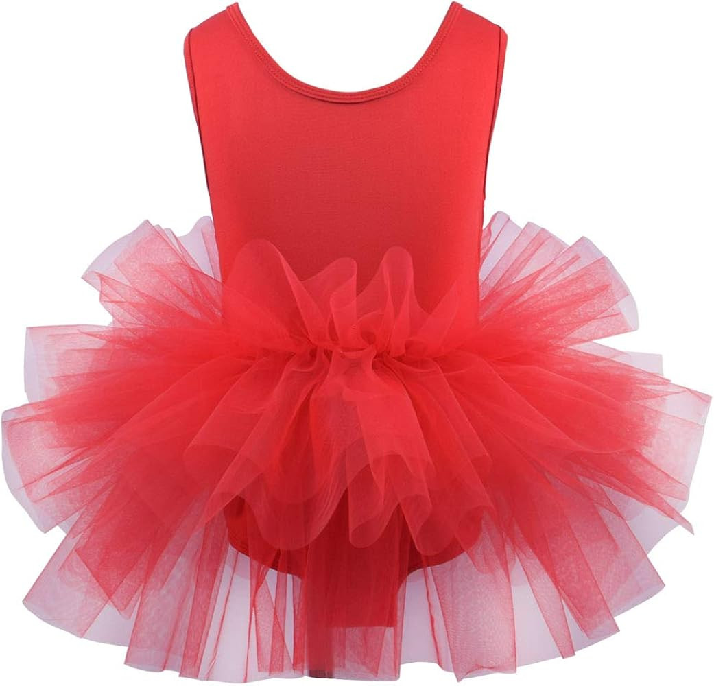 Tutu.kk Girls' Camisole Dance Tutu Leotard with Fluffy 4-Layers Ballet Dress for Ballerina (12 Mo... | Amazon (US)