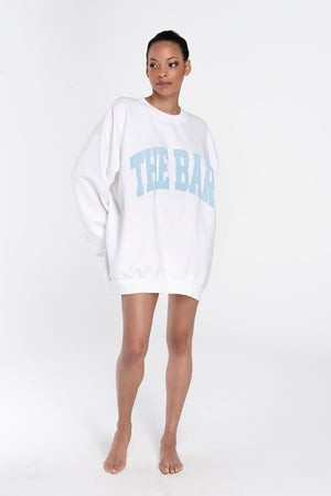 VARSITY SWEATSHIRT WHITE/BABY BLUE | The Bar