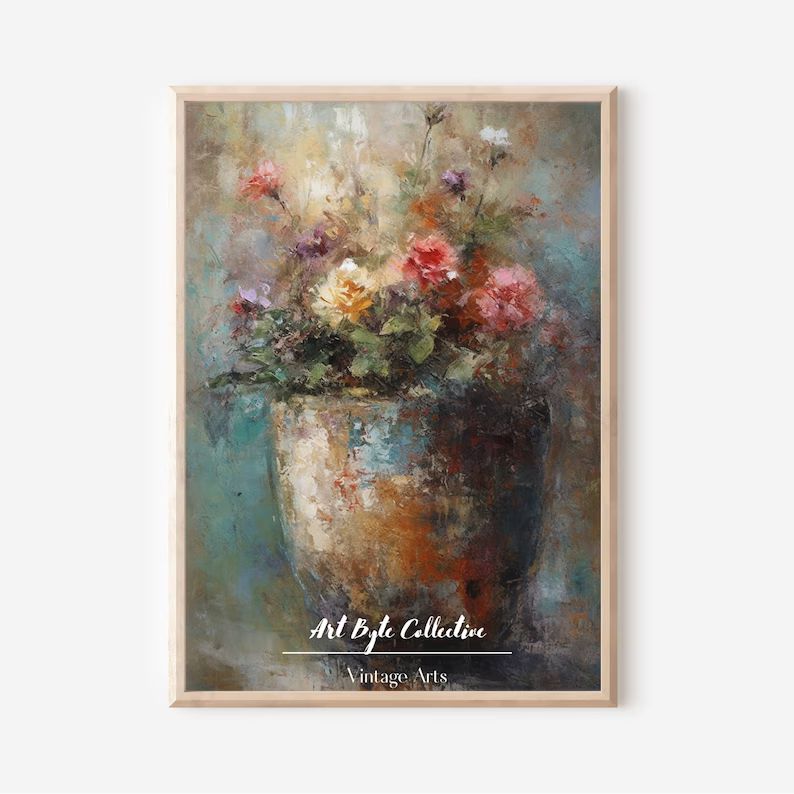 Rose Garden Oil Painting Vintage Moody Floral Art Print PRINTABLE 2 - Etsy | Etsy (US)