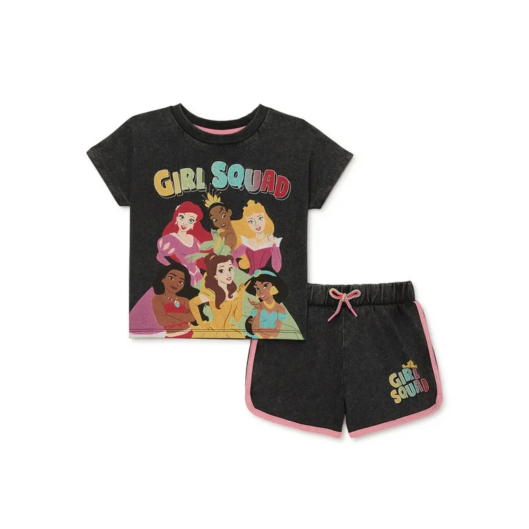 Disney Princess Toddler Girls T-Shirt and Shorts Set, 2-Piece, Sizes 2T-5T | Walmart (US)