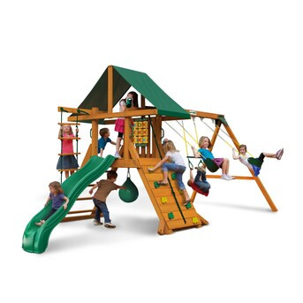 Gorilla Playsets Highpoint Residential Wood Playset with Slide | Lowe's