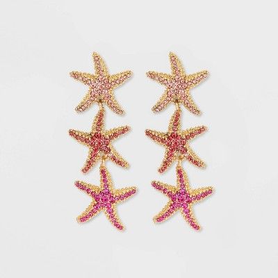 SUGARFIX by BaubleBar &#39;Shoot For The Stars&#39; Drop Earrings - Coral Pink | Target