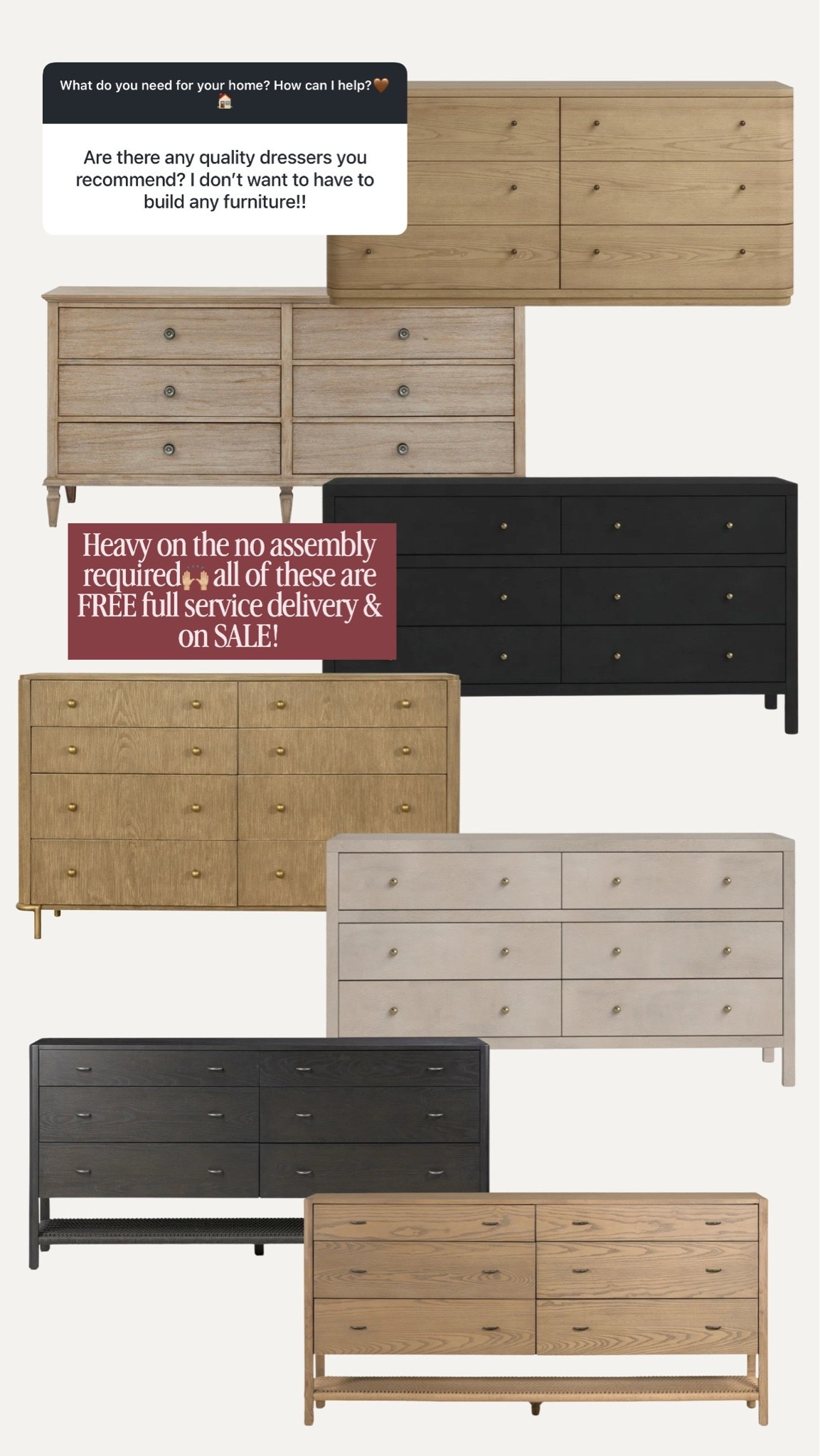 Dressers on sale that don’t require you to assemble! Free full service delivery 👏🏼🎉

#LTKHome #LTKSaleAlert #LTKSeasonal