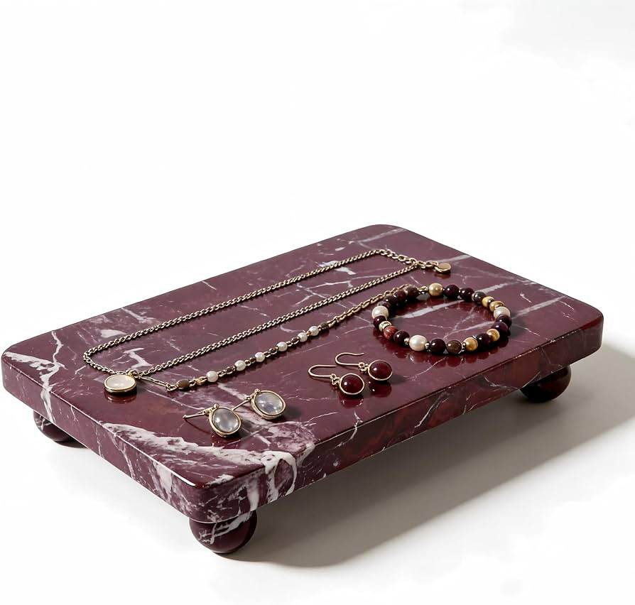 Natural Marble Pedestal Stand, Calacatta Viola Stone Riser for Kitchen Bathroom Counter, Farmhous... | Amazon (US)