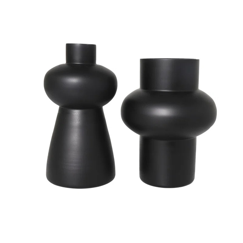 Black Mable 2-Piece Set Glass Table Vase | Wayfair North America