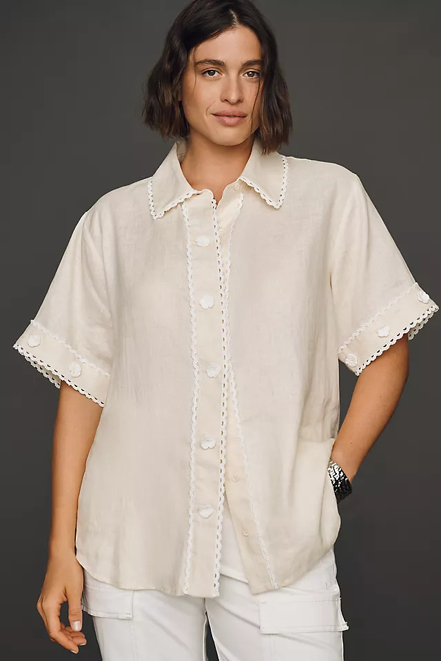 100% Linen Buttondown Shirt | Anthropologie (US)