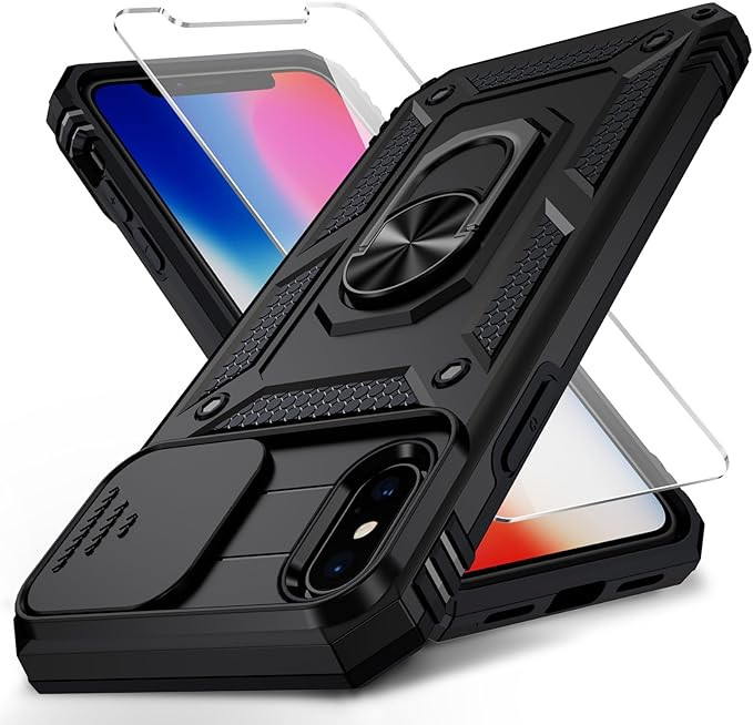 Vinve for iPhone Xs Max Case with Slide Lens Cover, HD Screen Protector, Military Grade Drop Prot... | Amazon (US)