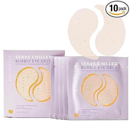 Patchology Serve Chilled Bubbly Eye Gels with Niacinamide, Hydrating Under Eye Patches with Niaci... | Amazon (US)