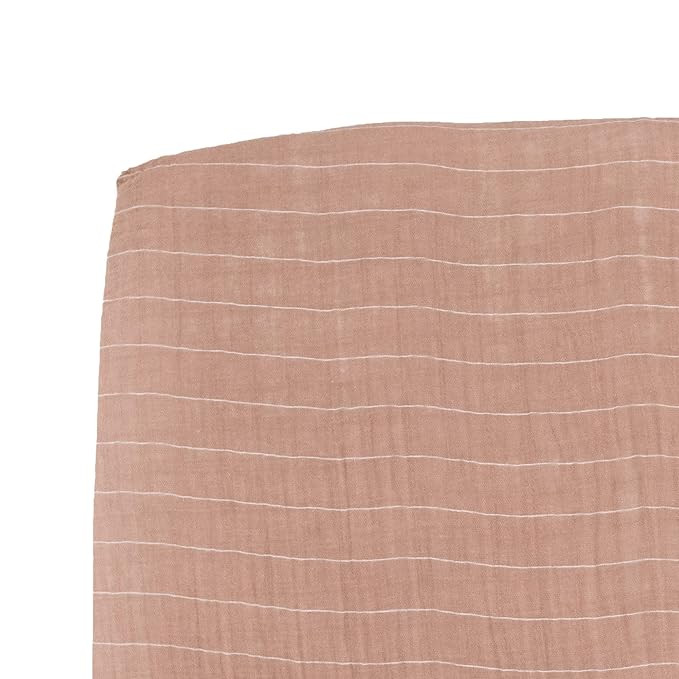 Little Unicorn Mauve Stripe Fitted Crib Sheet | 100% Cotton Muslin | Super Soft | Sized for Stand... | Amazon (US)