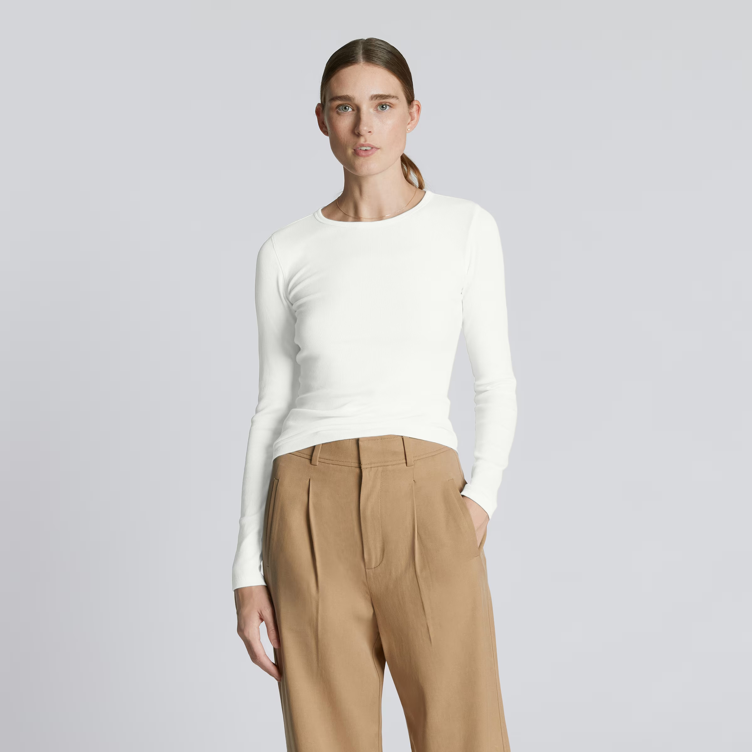 The Supima® Micro-Rib Long-Sleeve Crew | Everlane