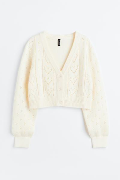Pointelle-knit Crop Cardigan | H&M (US)