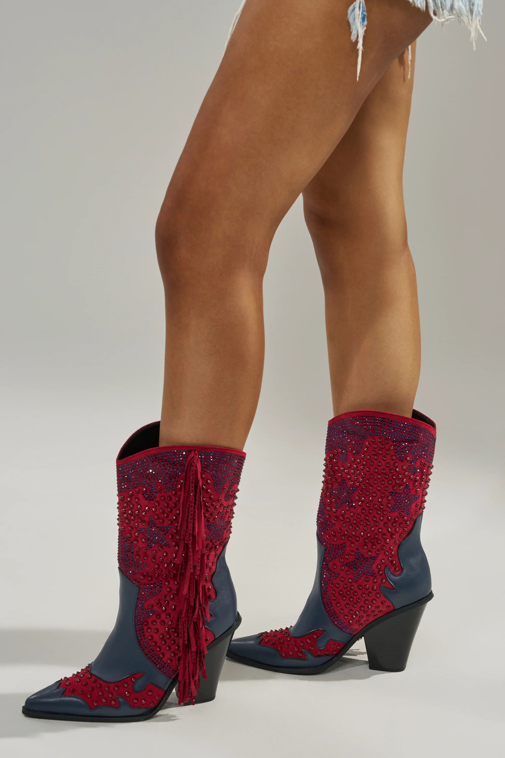 AZALEA WANG BETHANIE MULTI RHINESTONE FRINGE WESTERN BOOTIE | AKIRA