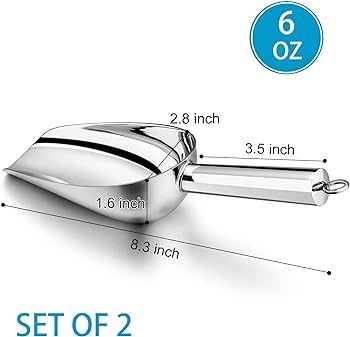 6 OZ Small Stainless Steel Scoop Set of 2, P&P CHEF Ice Food Candy Flour Scoop, Utility for Kitch... | Amazon (US)