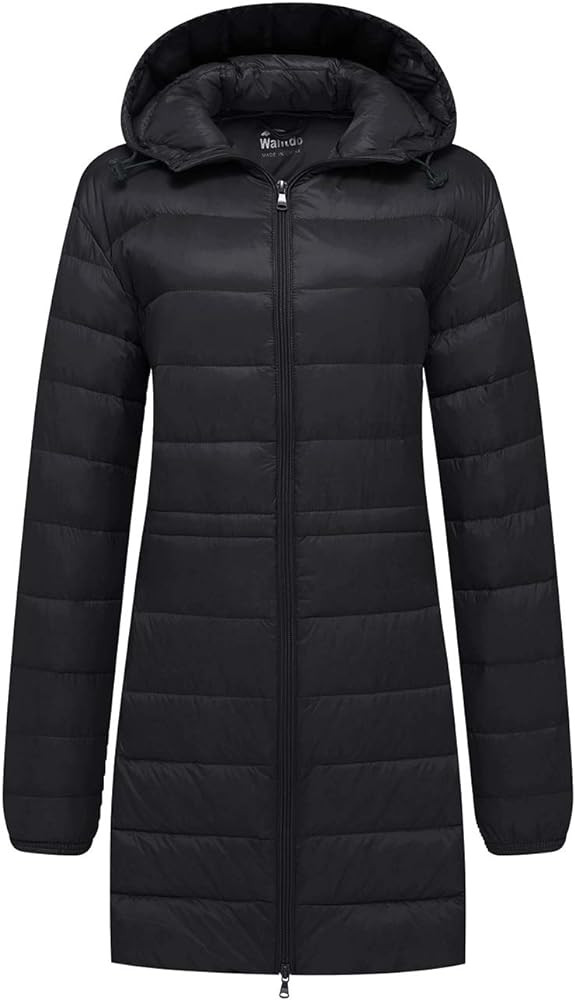 wantdo Women's Quilted Puffer Coat Hooded Long Jacket Lightweight Winter Coats | Amazon (US)