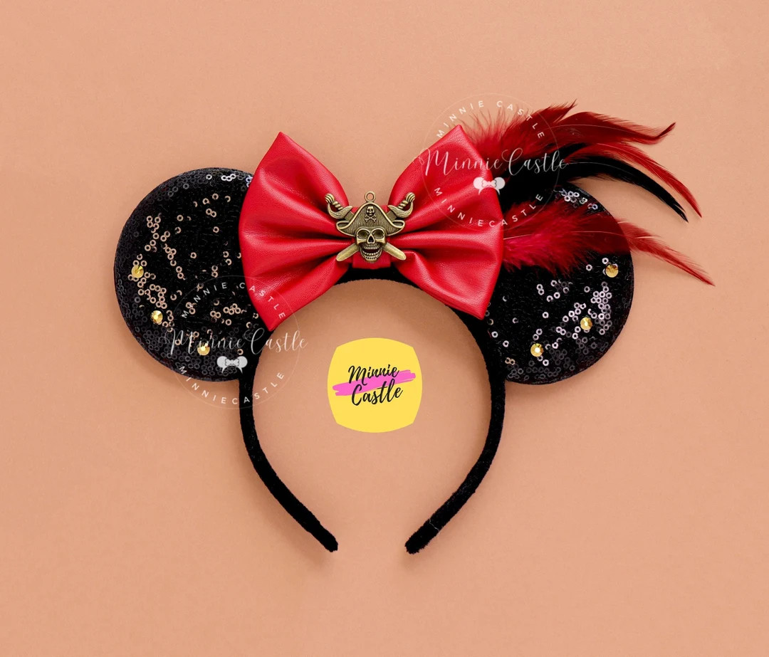 Pirates Ears, Mickey Ears, Pirates Mickey Ears, Caribbean Mouse Ears, Minnie Ears, Captain Hook M... | Etsy (US)