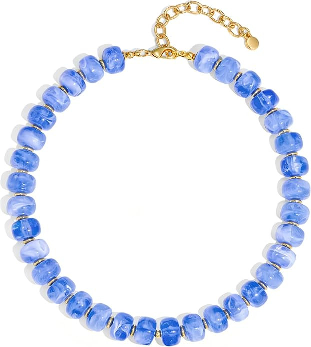LILIE&WHITE Resin Chunky Beaded Necklace for Women Minimalistic Modern Statement Necklace Jewelry... | Amazon (US)