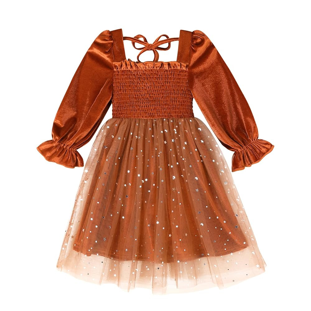 Happy Town Toddler Girl Long Sleeve Velvet Tutu Holiday Dress Fall Winter Clothes Christmas Thank... | Amazon (US)