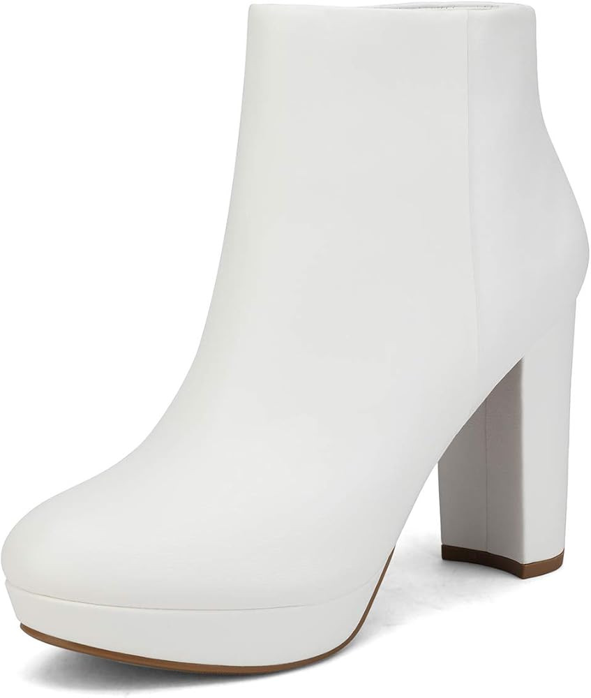 DREAM PAIRS Women's Stomp High Heel Ankle Boots | Amazon (US)