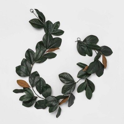 72" x 6" Artificial Magnolia Leaves Garland Green - Threshold™ | Target