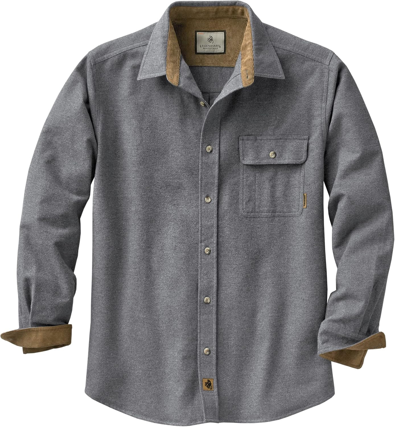 Legendary Whitetails Men's Buck Camp Flannel Shirt, Long Sleeve Heather Button Down for Men Casual S | Amazon (US)