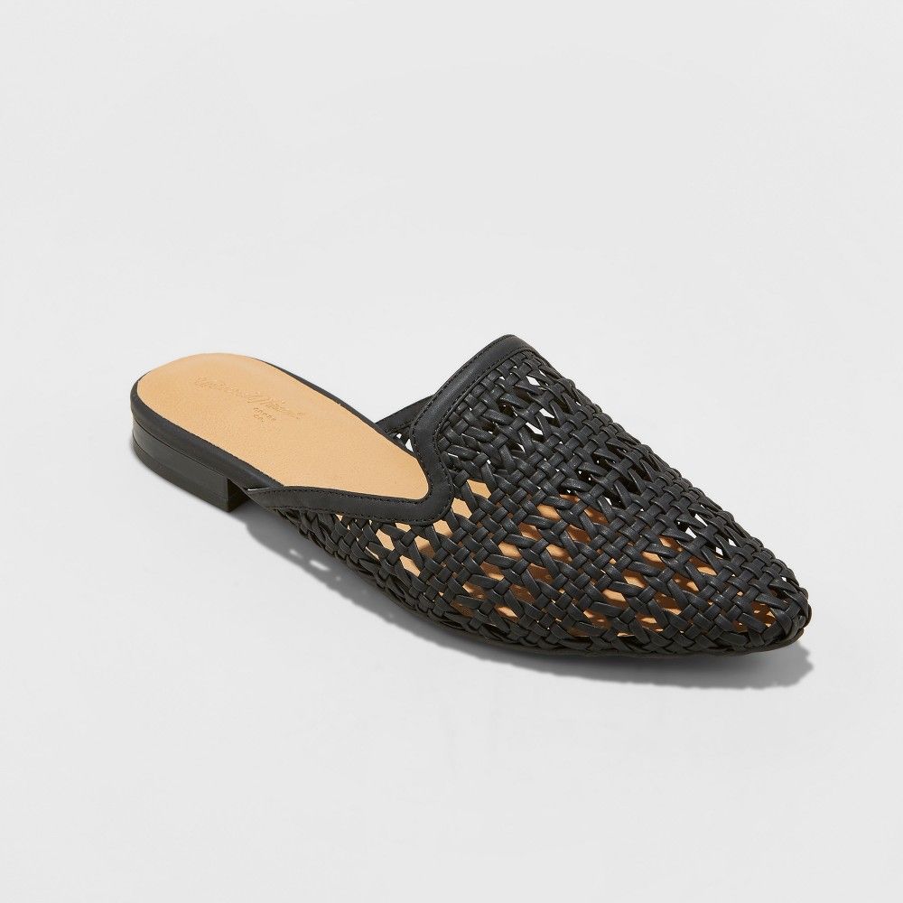 Women's Whisper Woven Backless Slip On Mules - Universal Thread Black 7 | Target