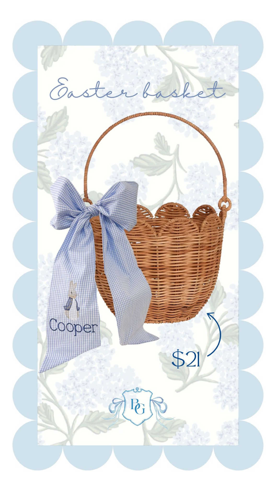 Easter basket 
Grand millennial Easter 
Scallop Easter basket 

#LTKGiftGuide #LTKSeasonal #LTKBaby