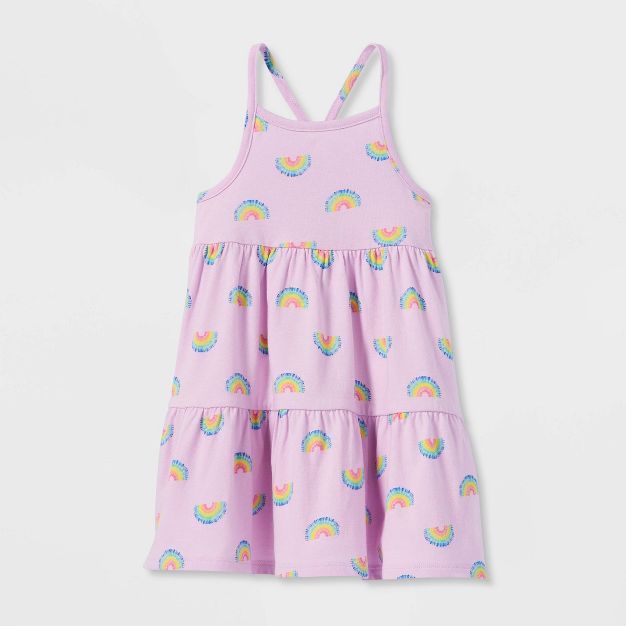 Toddler Girls&#39; Tiered Knit Tank Dress - Cat &#38; Jack&#8482; Purple 4T | Target