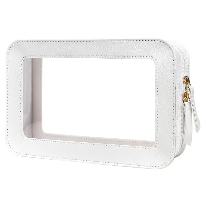 LETGO Clear Makeup Bags, TSA Approved Toiletry Bag with Zipper, Clear Makeup Organizer Fit Carry-... | Amazon (US)