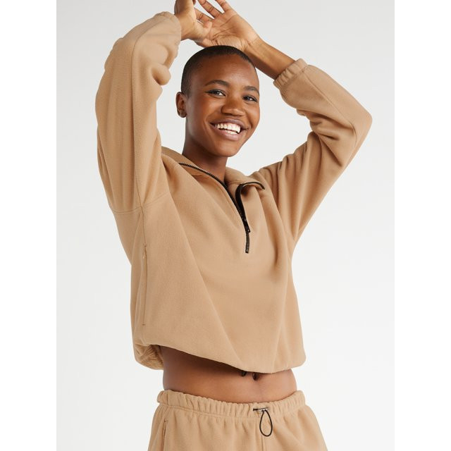 Love & Sports Women's Quarter Zip Fleece Pullover, Sizes XS-XXXL | Walmart (US)