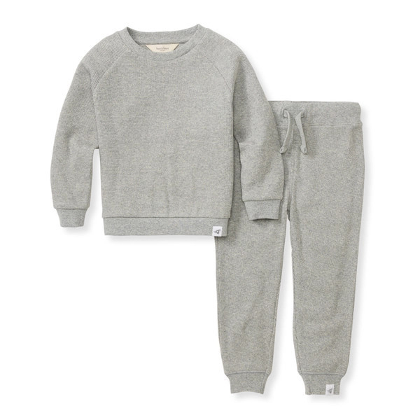 Organic Cotton Boy Thermal Top and Pants Set | Burts Bees Baby