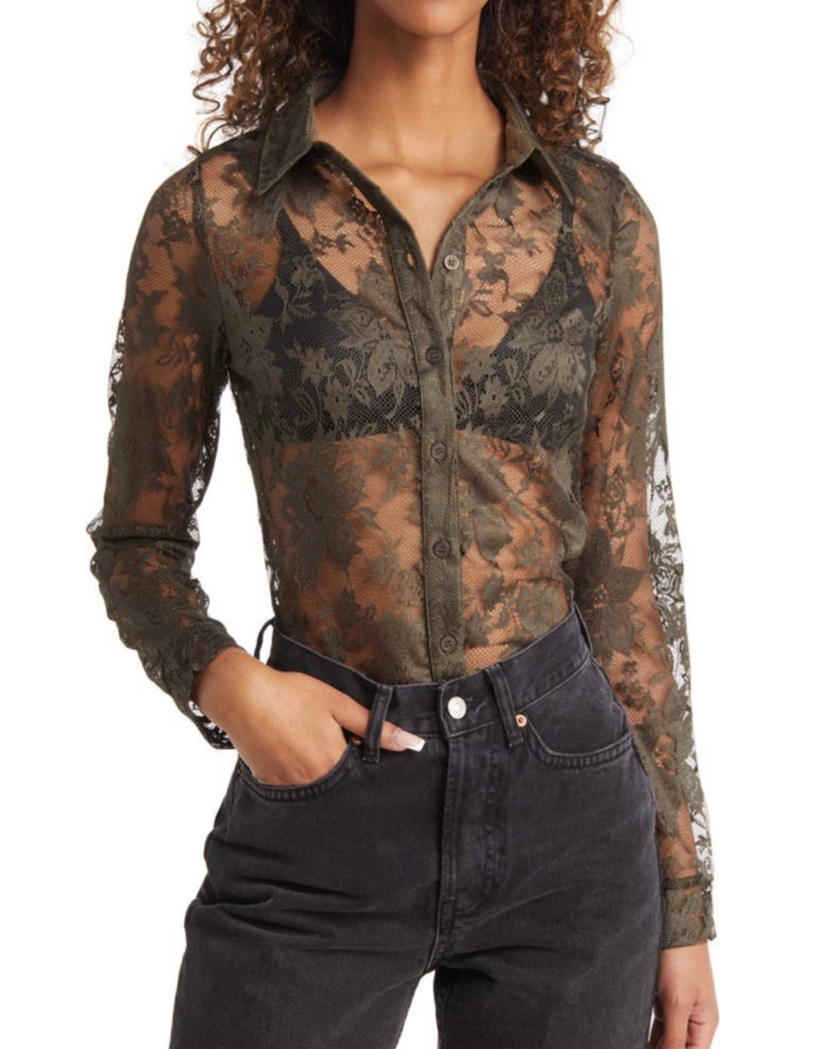 Lace blouse, sheer top

#LTKSeasonal #LTKstyletip #LTKunder100