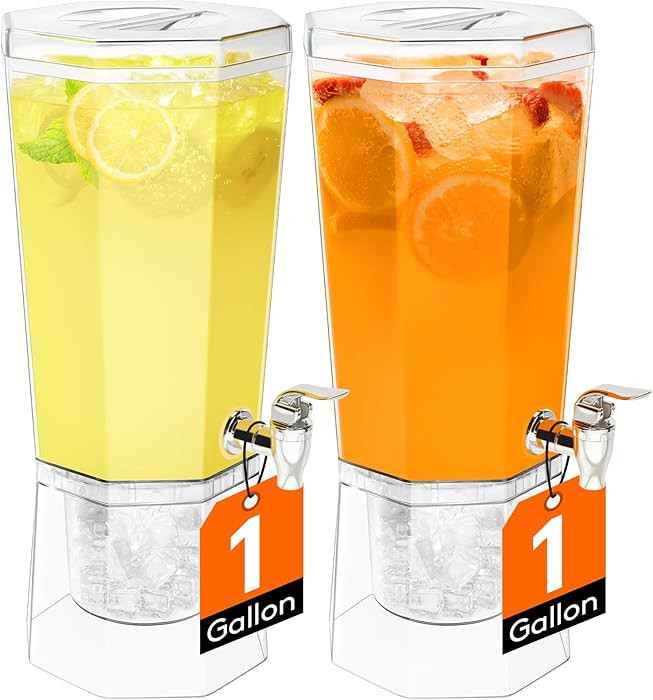 Lifewit 1 Gallon Christmas Drink Dispenser for Parties 2 Pcs, Plastic Beverage Container with Sta... | Amazon (US)