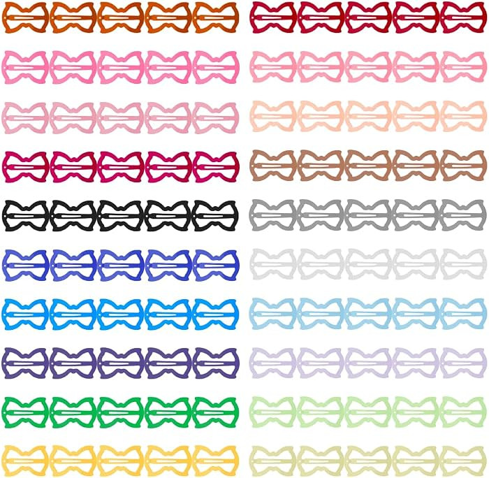 ECADY 100-Piece Metal Snap Hair Clips for Girls, Toddlers, and Kids, Hair Bow Barrettes Perfect f... | Amazon (US)