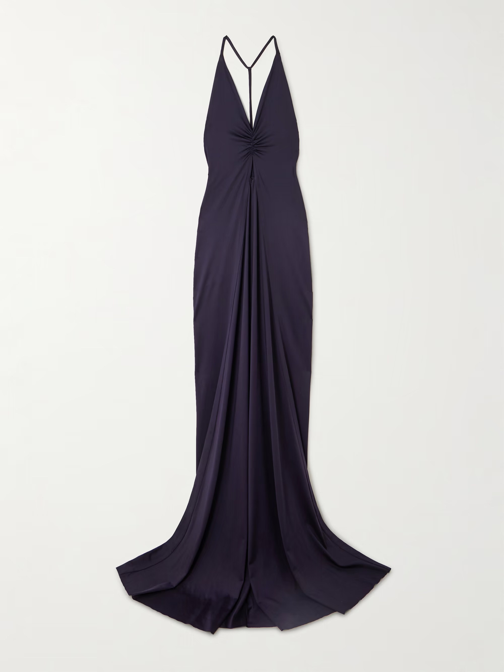 Cutout ruched stretch-satin gown | NET-A-PORTER (UK & EU)