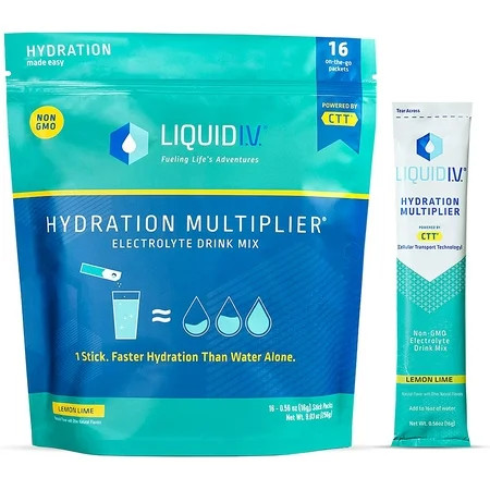 Liquid I.V. Hydration Multiplier Electrolyte Powder Easy Open Packets Supplement Drink Mix (Lemon Li | Walmart (US)