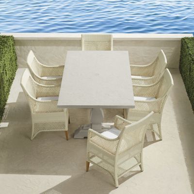 Graham 7-pc. Rectangular Dining Set in Shell Finish | Frontgate