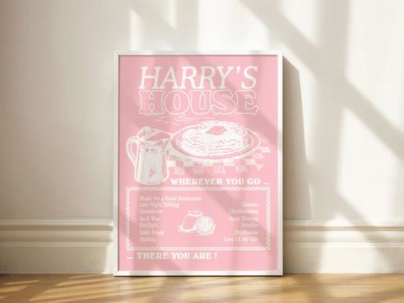 Harry's House Poster / Harry Styles Digital Print / Pink Poster / Harry's House Album Menu Track lis | Etsy (US)